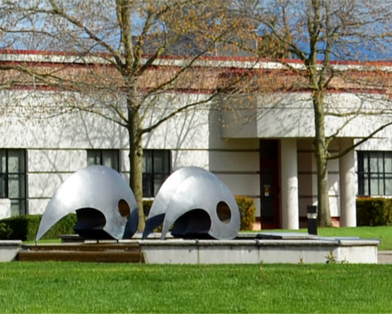 Baker Hall (BKR) Building, with gathering fountain.