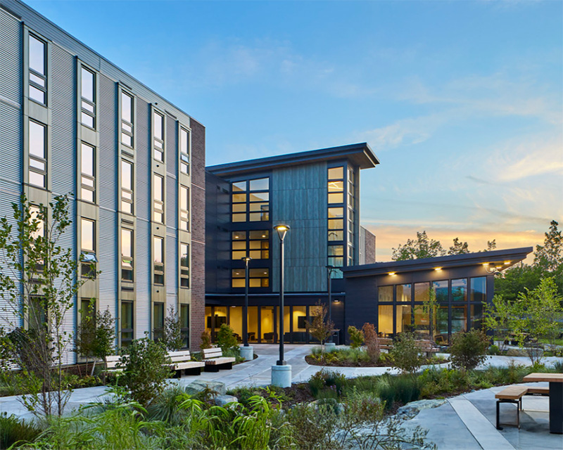 Cedar Hall (CDR) at sunset