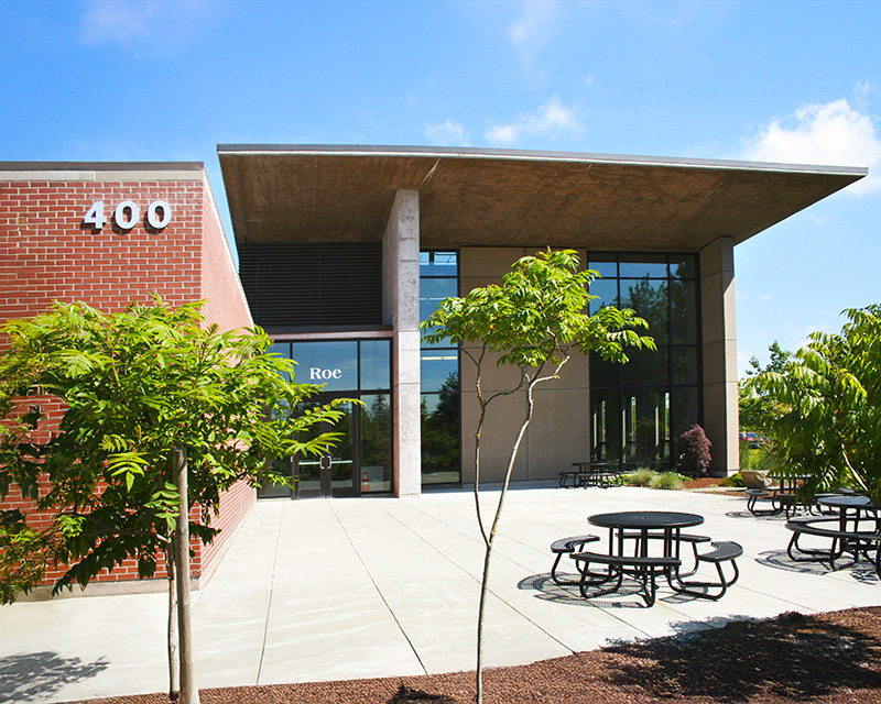 Roe Studio (ROE) building entrance, summer day