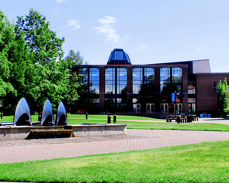 Syre Student Center (SSC) Courtyard with Gathering fountain