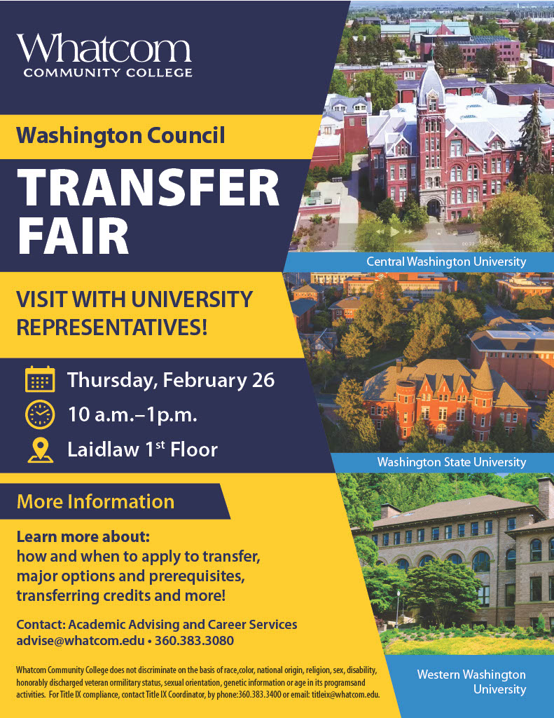 Decorative flyer for transfer fair. Text of image in body of event